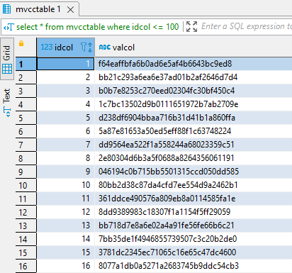 mvcctable Selected Rows